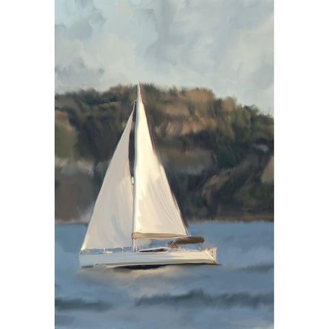 Out To Sea V2 Gold Ornate Wood Framed Art Print with Double Matting by Allen, Kimberly