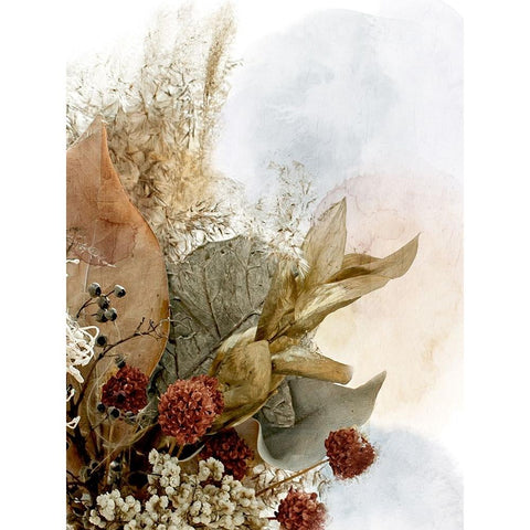Harvest Floral Gold Ornate Wood Framed Art Print with Double Matting by Allen, Kimberly