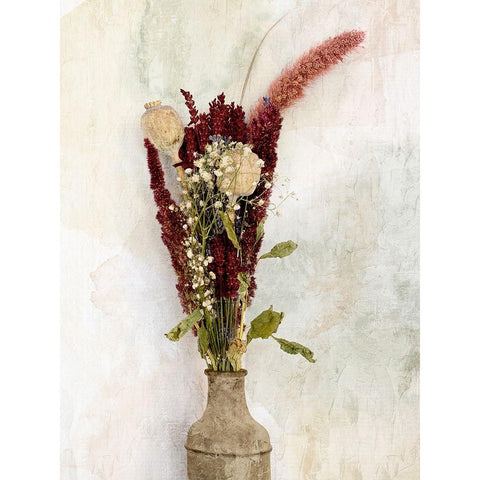 Autumns Song Florals White Modern Wood Framed Art Print by Allen, Kimberly