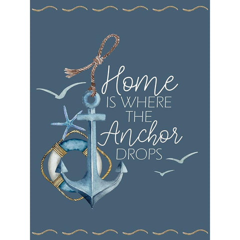 Anchor Home White Modern Wood Framed Art Print by Allen, Kimberly