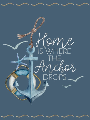 Anchor Home White Modern Wood Framed Art Print with Double Matting by Allen, Kimberly