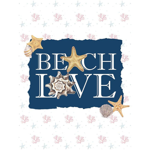 Beach Love Gold Ornate Wood Framed Art Print with Double Matting by Allen, Kimberly