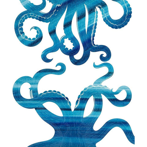 Ombre Octopus White Modern Wood Framed Art Print by Allen, Kimberly