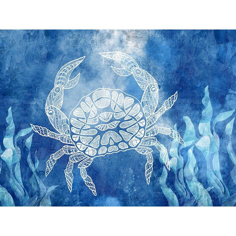 White Sea Creatures 3 Gold Ornate Wood Framed Art Print with Double Matting by Allen, Kimberly