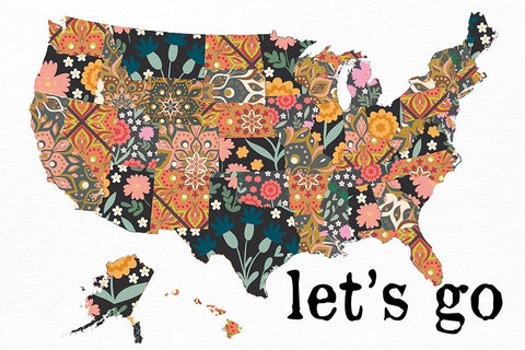 Lets Go Black Ornate Wood Framed Art Print with Double Matting by Allen, Kimberly