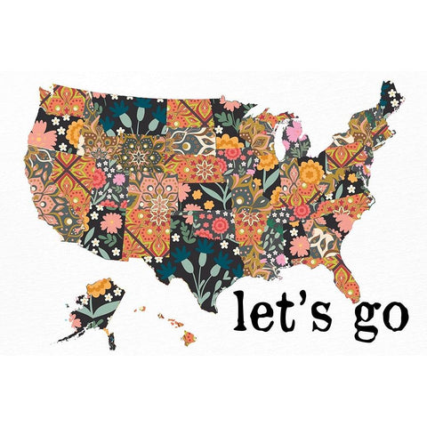 Lets Go Gold Ornate Wood Framed Art Print with Double Matting by Allen, Kimberly