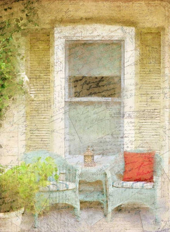 On the Porch Black Ornate Wood Framed Art Print with Double Matting by Allen, Kimberly