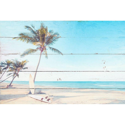 Lets Surf Black Modern Wood Framed Art Print by Allen, Kimberly