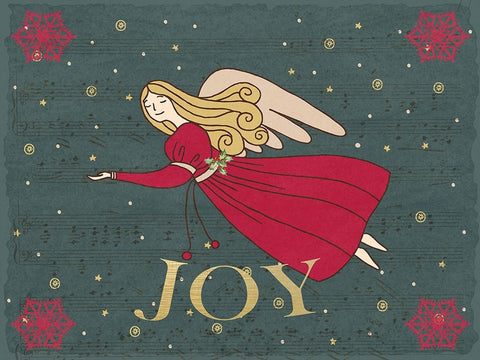 Christmas Angel Black Ornate Wood Framed Art Print with Double Matting by Allen, Kimberly