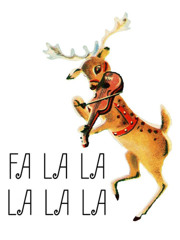 Reindeer Christmas 1 White Modern Wood Framed Art Print with Double Matting by Allen, Kimberly