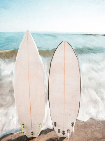 Surf White Modern Wood Framed Art Print with Double Matting by Allen, Kimberly