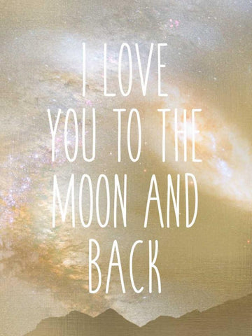 I Love You to the Moon Black Ornate Wood Framed Art Print with Double Matting by Allen, Kimberly