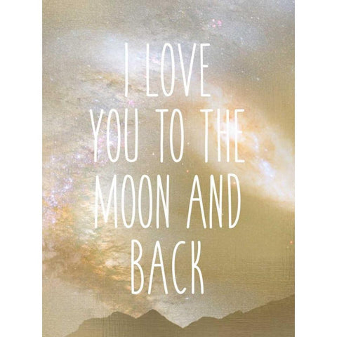 I Love You to the Moon White Modern Wood Framed Art Print by Allen, Kimberly