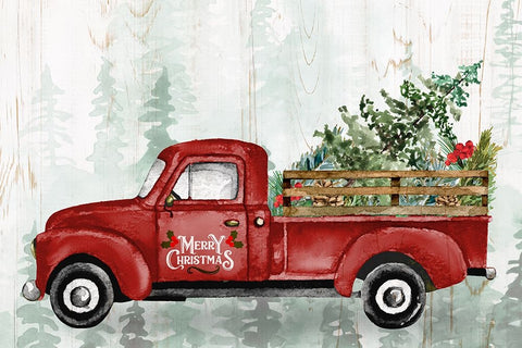 Christmas Delivery Black Modern Wood Framed Art Print by Allen, Kimberly