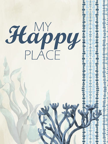Happy Place White Modern Wood Framed Art Print with Double Matting by Allen, Kimberly