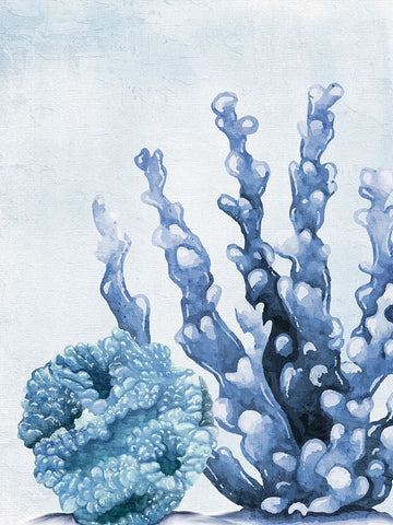 Blue Coral 2 Black Modern Wood Framed Art Print by Allen, Kimberly
