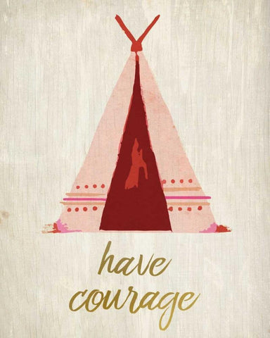 Have Courage 1 Black Ornate Wood Framed Art Print with Double Matting by Allen, Kimberly