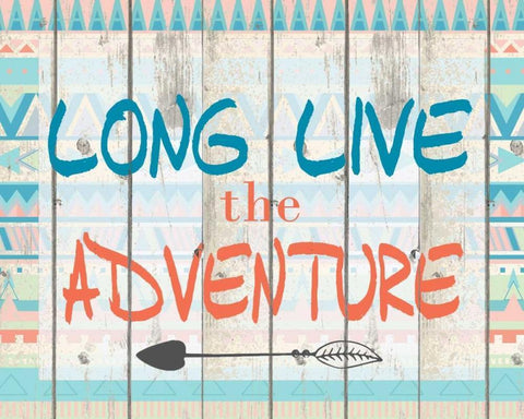 Long Live Adventure White Modern Wood Framed Art Print with Double Matting by Allen, Kimberly