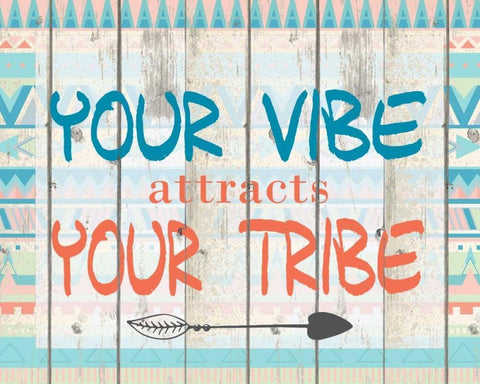 Your Vibe Your Tribe Black Ornate Wood Framed Art Print with Double Matting by Allen, Kimberly
