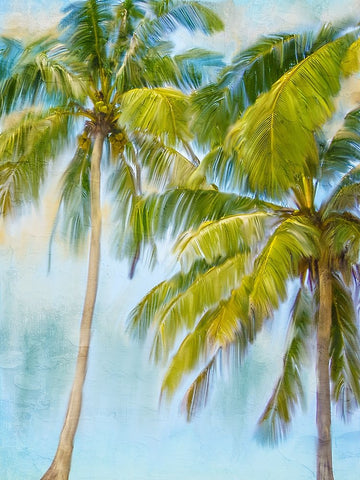 Sunset Palms 2 Black Modern Wood Framed Art Print by Allen, Kimberly