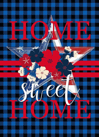 Home Sweet Home Patriotic Black Modern Wood Framed Art Print by Allen, Kimberly