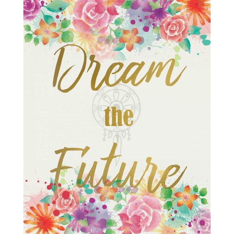 Dream The Future White Modern Wood Framed Art Print by Allen, Kimberly