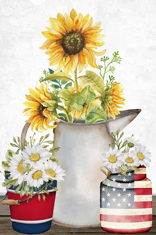 Sunflower American Black Modern Wood Framed Art Print by Allen, Kimberly