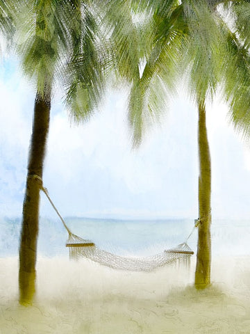 Nap On The Beach White Modern Wood Framed Art Print with Double Matting by Allen, Kimberly