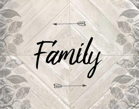 Family B White Modern Wood Framed Art Print with Double Matting by Allen, Kimberly