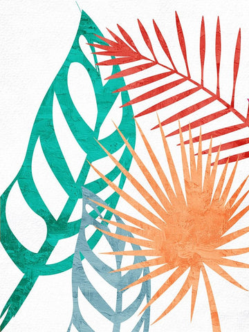 Bright Palms 2 Black Ornate Wood Framed Art Print with Double Matting by Allen, Kimberly