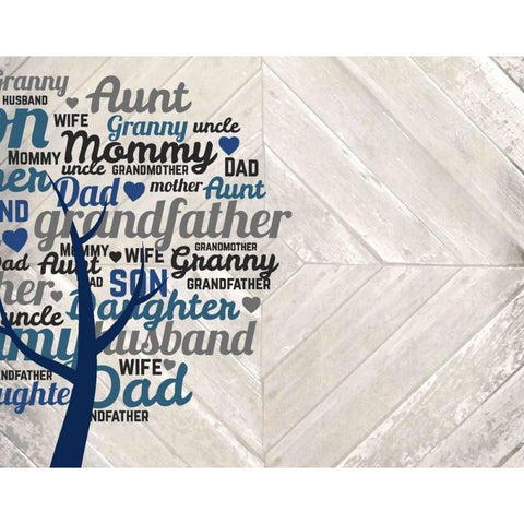 Family Tree White Modern Wood Framed Art Print by Allen, Kimberly