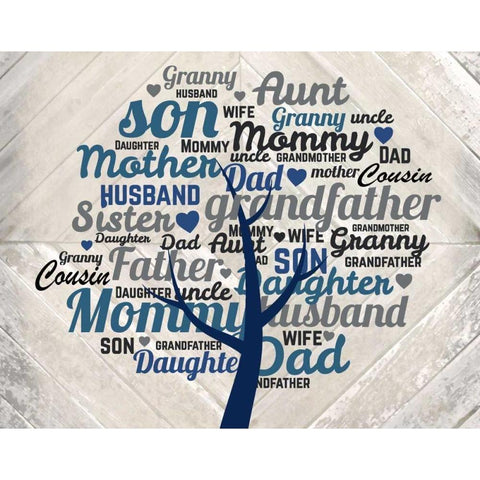 Family Tree B Black Modern Wood Framed Art Print by Allen, Kimberly