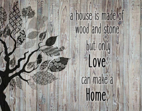 A House Is Made White Modern Wood Framed Art Print with Double Matting by Allen, Kimberly