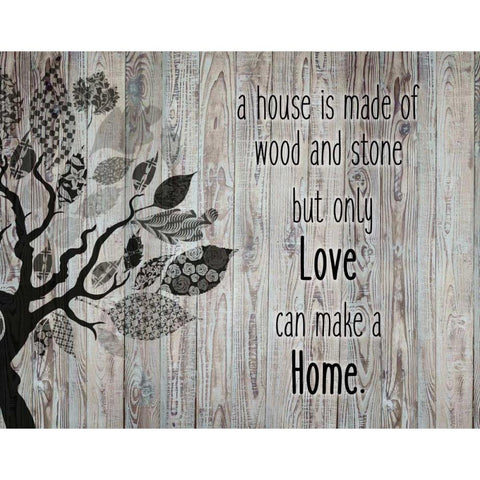A House Is Made Black Modern Wood Framed Art Print by Allen, Kimberly