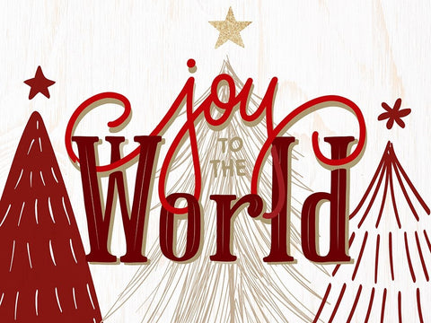 Joy to the Word Trees Black Ornate Wood Framed Art Print with Double Matting by Allen, Kimberly
