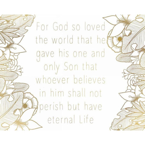 For God So Loved White Modern Wood Framed Art Print by Allen, Kimberly