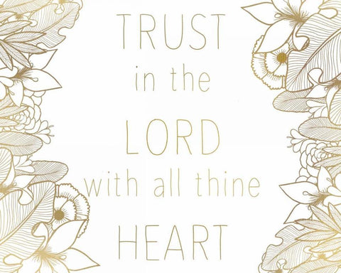 Trust In The Lord White Modern Wood Framed Art Print with Double Matting by Allen, Kimberly