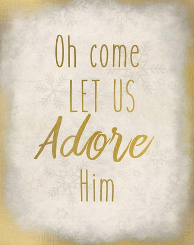 Oh Come Let Us White Modern Wood Framed Art Print with Double Matting by Allen, Kimberly