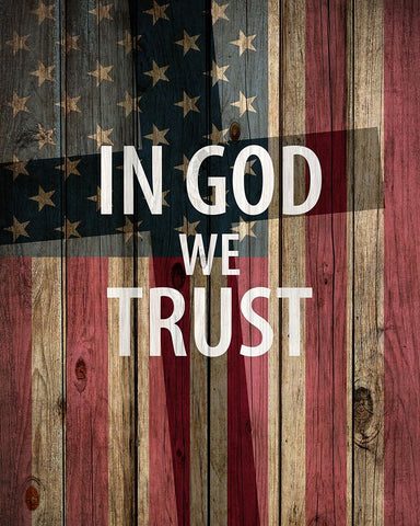 In God We Trust Black Modern Wood Framed Art Print by Allen, Kimberly