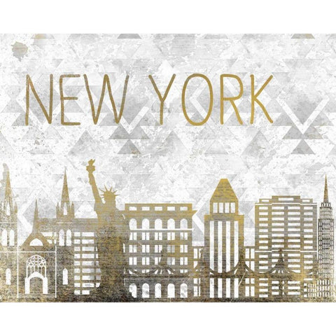 New York State White Modern Wood Framed Art Print by Allen, Kimberly