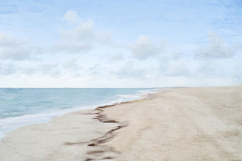 Coastline White Modern Wood Framed Art Print with Double Matting by Allen, Kimberly