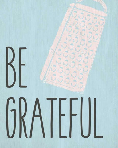 Be Grateful White Modern Wood Framed Art Print with Double Matting by Allen, Kimberly