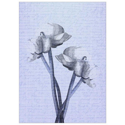 Denim Floral 1 White Modern Wood Framed Art Print by Allen, Kimberly