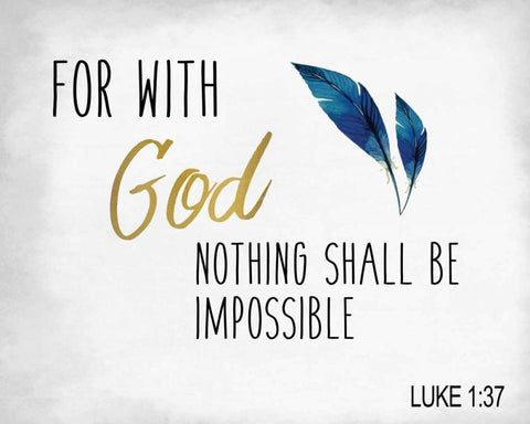 For With God White Modern Wood Framed Art Print with Double Matting by Allen, Kimberly