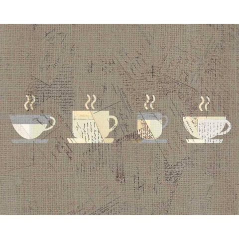 Postcard Coffee 2 White Modern Wood Framed Art Print by Allen, Kimberly