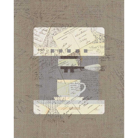 Postcard Coffee 3 Black Modern Wood Framed Art Print with Double Matting by Allen, Kimberly