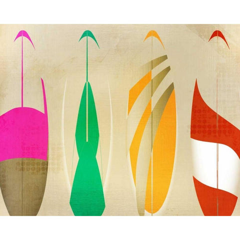 Going Surfing White Modern Wood Framed Art Print by Allen, Kimberly