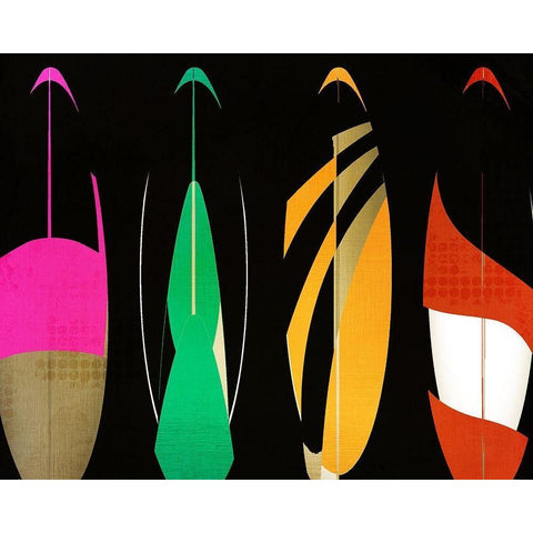 Going Surfing B Black Modern Wood Framed Art Print with Double Matting by Kimberly, Allen