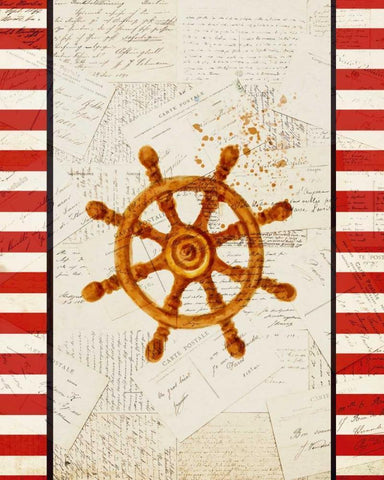 Postcards from the Sea 4 Black Ornate Wood Framed Art Print with Double Matting by Allen, Kimberly