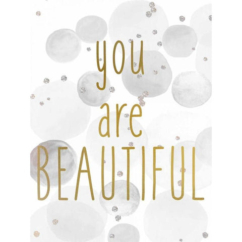 You Are Beautiful BW Gold Ornate Wood Framed Art Print with Double Matting by Allen, Kimberly